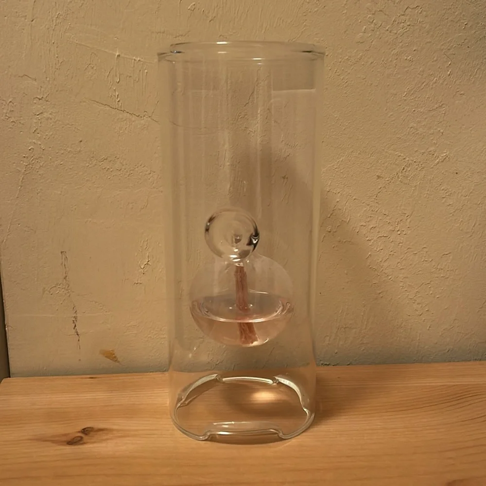 Wolfard Blown Glass Oil Candle Latern. Approx 9” Vintage